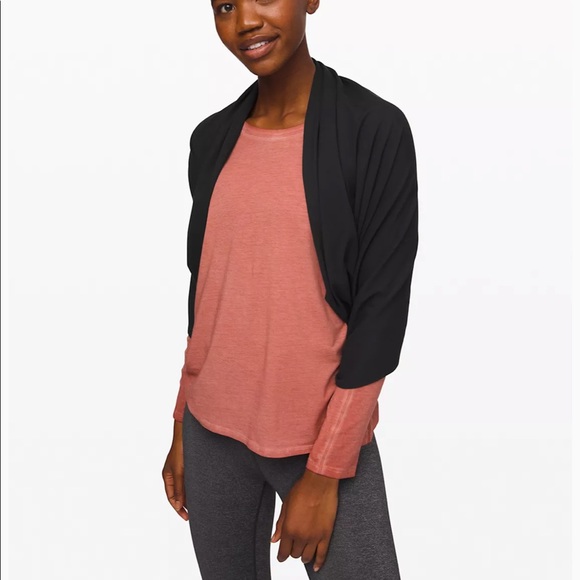 Lululemon square scarf 27” with snaps black and purple - Picture 5 of 8